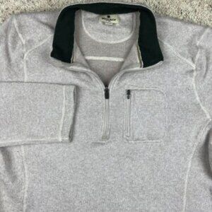 Woolrich Pullover Quarter Zip Beige Outdoor Soft Sweater Size XXL 2XL EUC